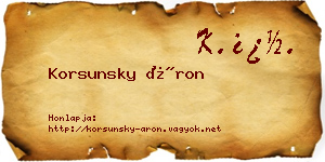 Korsunsky Áron névjegykártya